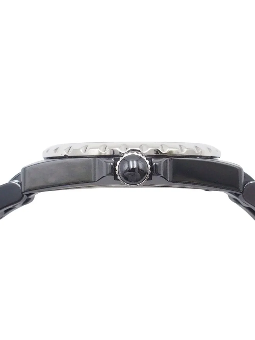 Chanel Black Ceramic SS Diamond 11 PD Small Second Watch Automatic